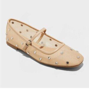 NWT Wild Fable Elsa Mesh Studded Mary Jane Flat 8.5